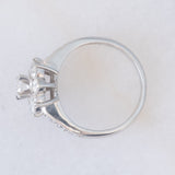 Anello a fiore vintage in platino con diamanti (1ctw), anni '80