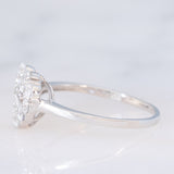 Anello a cuore vintage in platino con diamanti (0.50ctw), anni ‘90