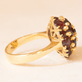 Vintage-Ring aus 18 Karat Gelbgold mit Granaten, 50er/60er Jahre