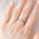 Bague vintage en or blanc 14 carats avec diamant taille brillant (environ 0.42 ct), 80s