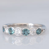 Veretta vintage in platino con alessandriti (0.43ctw) e diamanti (0.51ctw), anni ‘80/‘90