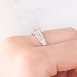 Anello a fascia vintage in platino con diamanti (0.50ctw), anni ‘80