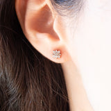 Vintage Ohrringe aus 9 Karat Weißgold mit Diamanten (ca. 0.20 Karat), 80er / 90er Jahre