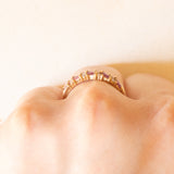 Veretta vintage in oro giallo 9K con rubini (0.50ctw ca.) e diamanti (0.16ctw ca.), anno 1990