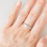 Anello vintage in oro bianco 14K con diamanti (0.06ctw ca.), anni ‘70/‘80