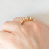 Veretta vintage in oro giallo 14K con diamanti fancy brown di taglio princess (1ctw ca.), anni ‘90