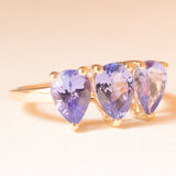 Trilogy in 10K yellow gold with tanzanites (approx. 1.50ctw), year 2015