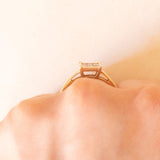 Anello vintage in oro giallo 9K con diamanti di taglio carré (0.30ctw ca.), anno 2016