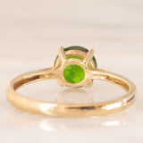 Solitario vintage in oro giallo 8K con cromodiopside (1ct ca.), anni ‘80