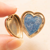 Herzförmiger Vintage-Fotoanhänger mit 9-karätiger Gelbgoldfolie auf Metall, 70er Jahre