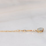 Collana con catenina vintage in oro giallo 9K e con ciondolo antico in oro giallo 9K con acquamarina (0.70ct ca.)