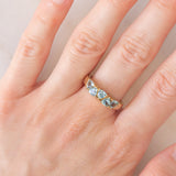 Veretta vintage in oro giallo 9K con acquamarine (0.97ctw)