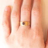 Vintage-Granat-Bandring aus 8 Karat Gelbgold, 80er Jahre