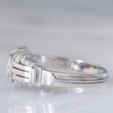 Solitario Art Déco in oro bianco 18K con diamante (0.10ct ca.), anni ‘30