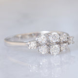Bague vintage en or blanc 14 carats avec diamant taille brillant (environ 0.42 ct), 80s