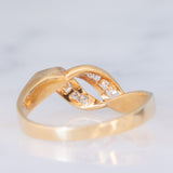 Anello vintage in oro giallo 18K con diamanti (0.20ctw ca.), anni ‘70