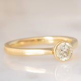 Solitaire vintage en or jaune 14 carats et diamants taillés en brillant (env. 0.45 ct), années 70