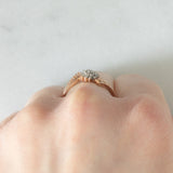 Anello contrarier a fiore in oro rosa 9K con diamanti (0.12ctw ca.)