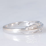 Anello vintage in oro bianco 14K con diamanti (0.06ctw ca.), anni ‘70/‘80
