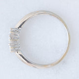 Trilogie vintage en or blanc 9 carats avec diamants (0.25 ct environ)