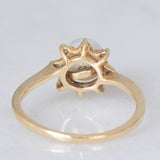 Anello a margherita vintage in oro giallo 14K con perla bianca e diamanti di taglio brillante (0.08ctw ca.), anni ‘60
