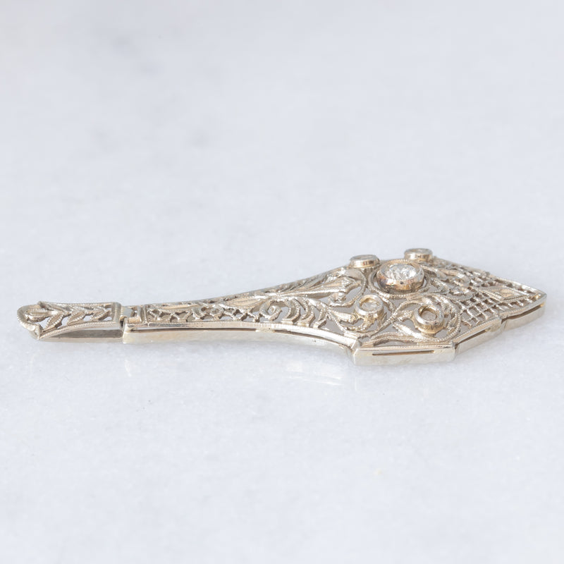 Pendente Art Déco in platino con diamanti (0.15ctw ca.), anni ‘30