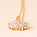 Vintage-Halskette mit Kette aus 9-karätigem Gelbgold und Anhänger aus 9-karätigem Gelb- und Weißgold mit Diamanten (ca. 0.35 ctw), 80er/90er Jahre