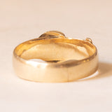 Viktorianischer gürtelförmiger Ring mit Schnalle aus 9 Karat Gelbgold, 1855–1856