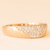 Vintage 14K Rose Gold Pavé Brilliant Cut Diamond Ring (0.26ctw)