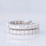 Orecchini a cerchio vintage in platino con diamanti di taglio brillante (1ctw)