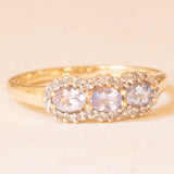 Vintage-Ring aus 9-karätigem Gelbgold mit Tansaniten (ca. 0.40 ctw) und Diamanten (ca. 0.16 ctw), Jahr 2006