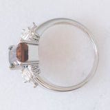 Anello in platino con tormalina watermelon (2.60ct) e diamanti (0.44ctw), anni ‘2000