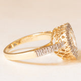 Vintage-Ring aus 14-karätigem Gelbgold mit Aquamarin im Herzschliff (ca. 2.20 ct) und Diamanten im Brillantschliff (ca. 0.22 ctw), 80er/90er Jahre