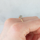 Anillo tourbillon vintage de oro amarillo de 18 quilates y plata con diamantes (centro de aprox. 0.15 ct), década de 50