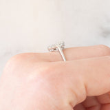 Anello a cuore vintage in platino con diamanti (0.50ctw), anni ‘90