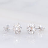 Orecchini a fiore vintage in platino con diamanti (1ctw)