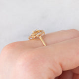 Anello tourbillion in oro giallo 18K con diamanti (0.45ctw), anni ‘80