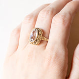 Vintage-Ring aus 14-karätigem Gelbgold mit synthetischem blauen Spinell (ca. 4.50 ct), 50er Jahre