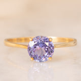 Solitario vintage in oro giallo 9K con tanzanite (1.80ct ca.)