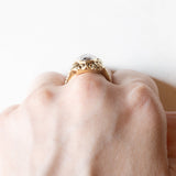 Vintage-Ring aus 14-karätigem Gelbgold mit synthetischem blauen Spinell (ca. 4.50 ct), 50er Jahre