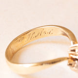 Ring aus 14-karätigem Gelb- und Weißgold mit synthetischem Rubin (ca. 0.90 ct) und Diamanten im Brillantschliff (ca. 0.50 ctw), 20er Jahre