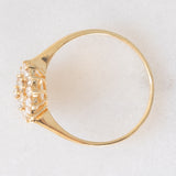 Anello a fiore vintage in oro giallo 14K con diamanti di taglio brillante (0.40ctw ca.), anni ‘70