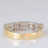 Bague vintage en or jaune et blanc 18 carats avec diamants taille baguette (environ 1 ct), années 80