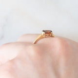 Solitario vintage in oro giallo 9K con granato (0.62ct ca.), anni ‘60/‘70
