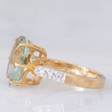 Anello da cocktail vintage in oro giallo 9K con ametista Rio Grande (4.60ct ca.) e zirconi bianchi