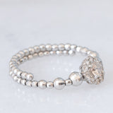 Anello a margherita vintage regolabile in platino con diamanti (0.20ctw), anni ‘90