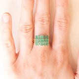 Vintage-Ring aus 14-karätigem Gelbgold mit Smaragden (ca. 2.70 Karat), 80er Jahre