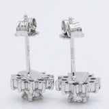 Orecchini a margherita vintage in platino con diamanti di taglio brillante (0.54ctw)