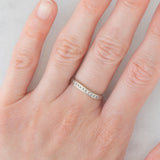 Bague vintage en or blanc 9 carats avec diamants taille brillant (environ 0.12 ct), années 90