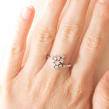 Vintage 14K white gold ring with brilliant cut diamonds (0.46ctw approx.), 70s